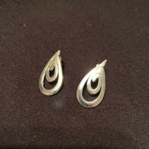 Silver spiral earrings